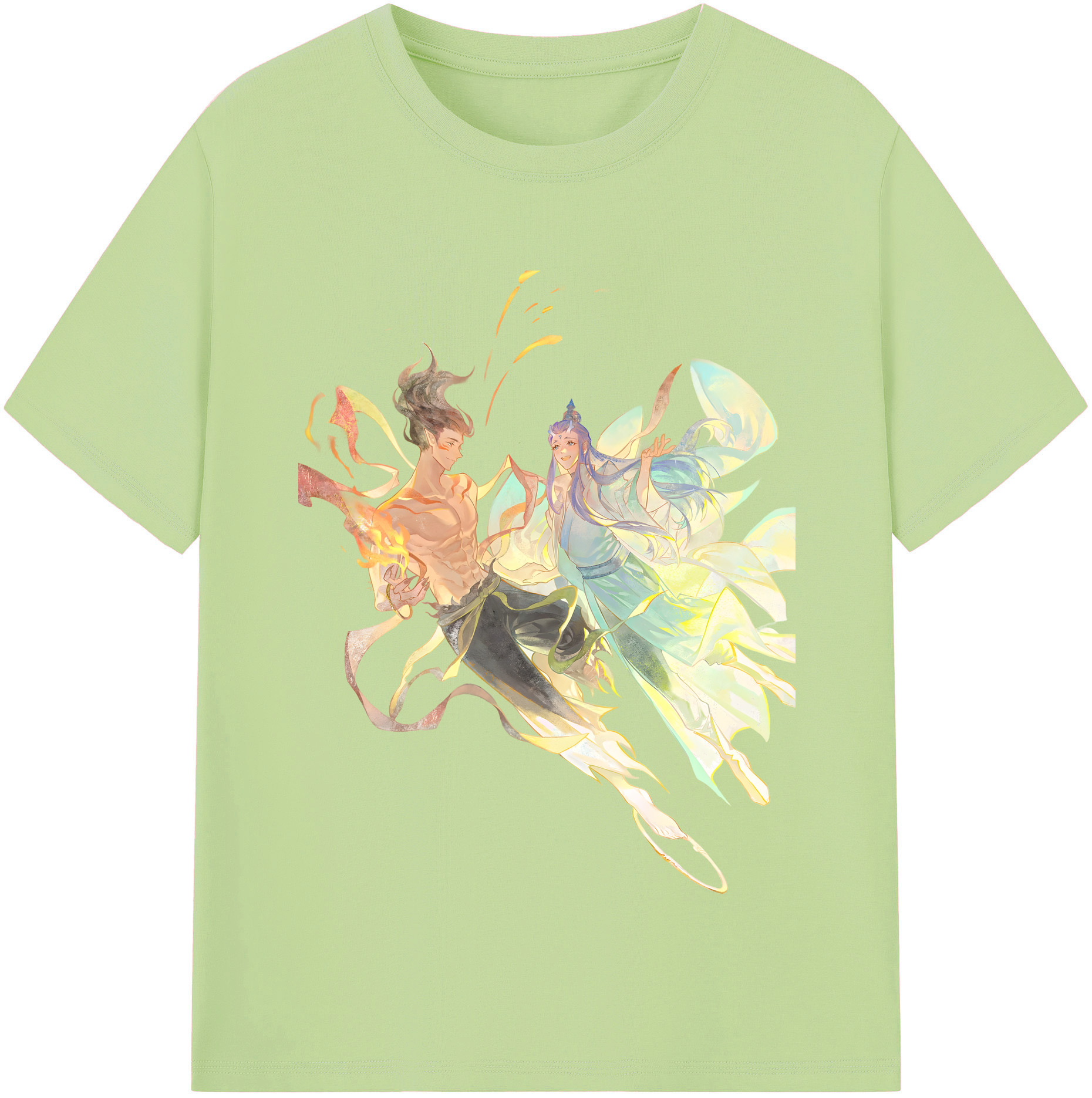 （画像用） Ne Zha 2 ナタ 魔童の大暴れ 綿100％半袖Tシャツ（フロントプリント）
